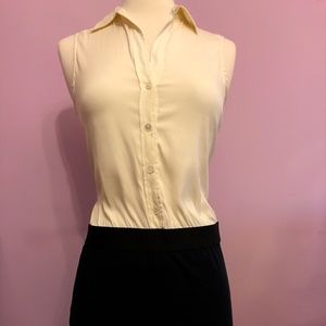 Theory Black & White Work Silk Dress Bandage Skirt